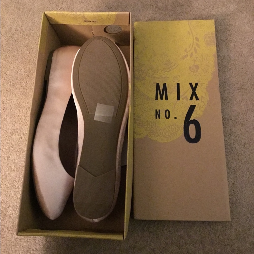 Pink satin flats by Mix No. 6